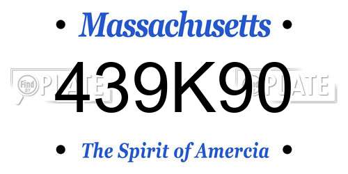 439K90 Massachusetts License Plate