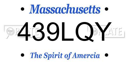 439LQY Massachusetts License Plate