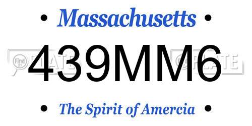 439MM6 Massachusetts License Plate