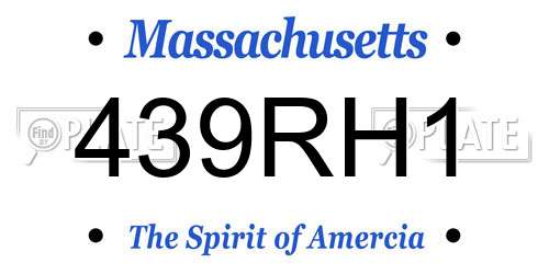 439RH1 Massachusetts License Plate