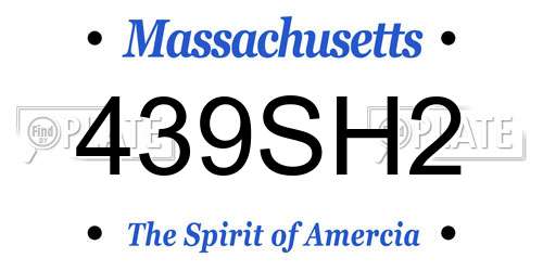439SH2 Massachusetts License Plate