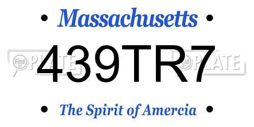 439TR7 Massachusetts License Plate