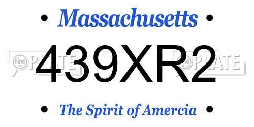 439XR2 Massachusetts License Plate