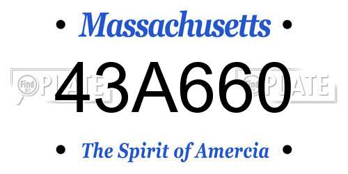 43A660 Massachusetts License Plate