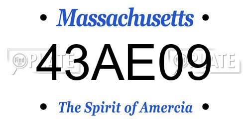 43AE09 Massachusetts License Plate