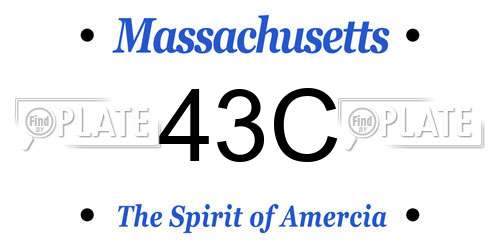 43C Massachusetts License Plate