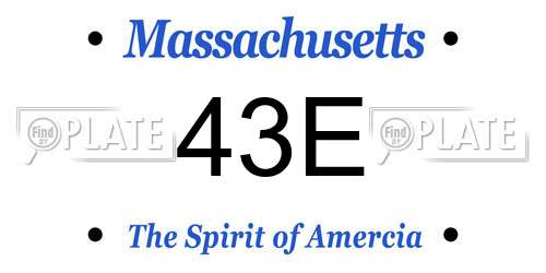 43E Massachusetts License Plate