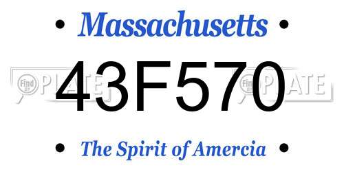 43F570 Massachusetts License Plate