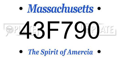 43F790 Massachusetts License Plate