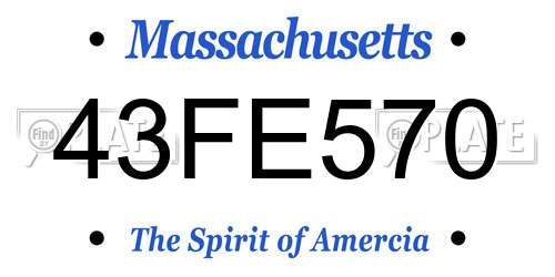 43FE570 Massachusetts License Plate