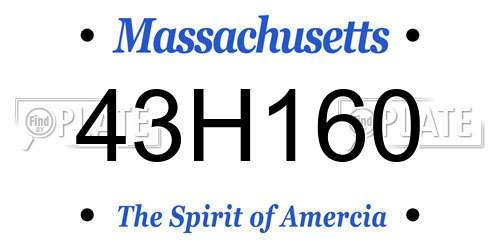 43H160 Massachusetts License Plate