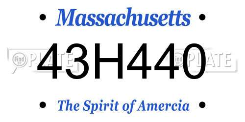43H440 Massachusetts License Plate