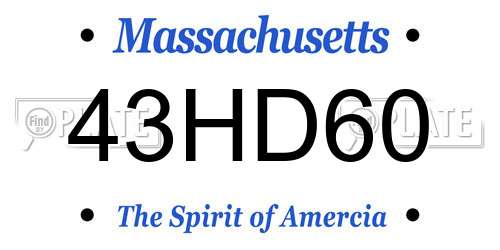 43HD60 Massachusetts License Plate