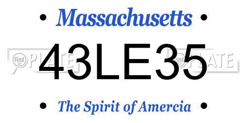 43LE35 Massachusetts License Plate