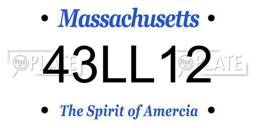 43LL12 Massachusetts License Plate