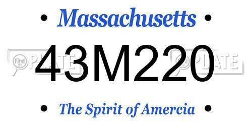 43M220 Massachusetts License Plate