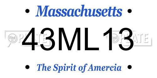43ML13 Massachusetts License Plate