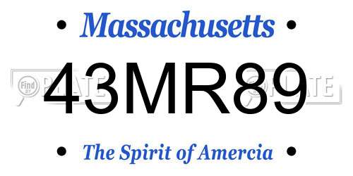 43MR89 Massachusetts License Plate