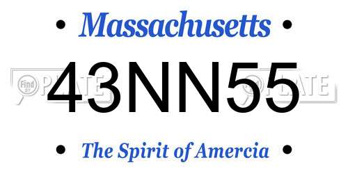 43NN55 Massachusetts License Plate