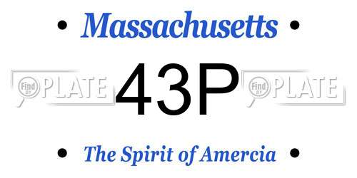 43P Massachusetts License Plate