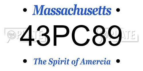 43PC89 Massachusetts License Plate