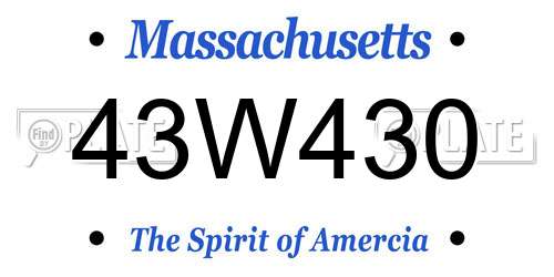 43W430 Massachusetts License Plate