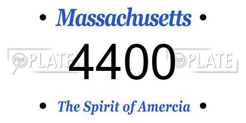 4400 Massachusetts License Plate