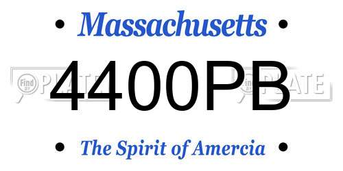 4400PB Massachusetts License Plate