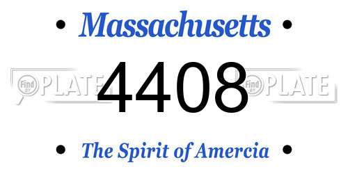 4408 Massachusetts License Plate