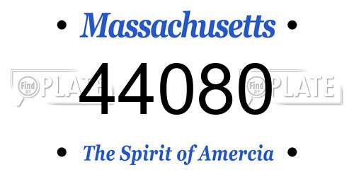 44080 Massachusetts License Plate
