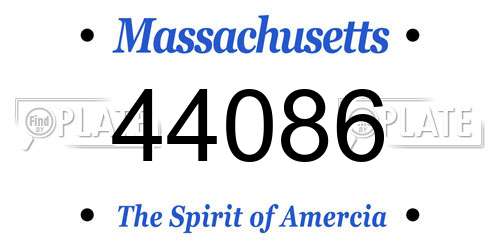 44086 Massachusetts License Plate