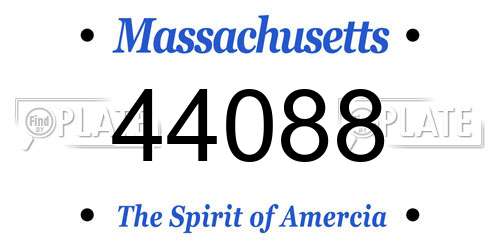 44088 Massachusetts License Plate