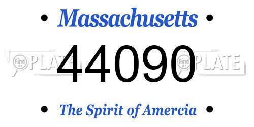 44090 Massachusetts License Plate