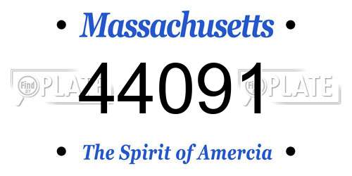 44091 Massachusetts License Plate