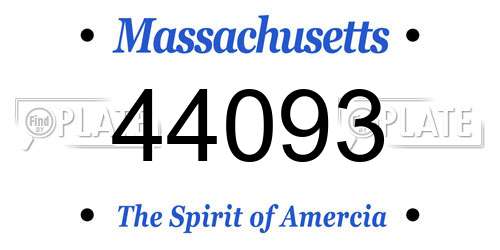 44093 Massachusetts License Plate