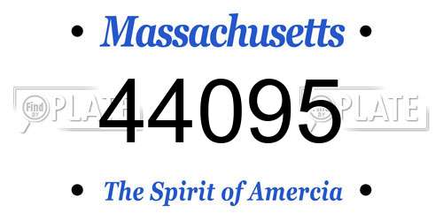 44095 Massachusetts License Plate