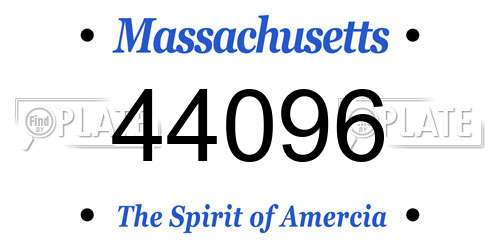 44096 Massachusetts License Plate