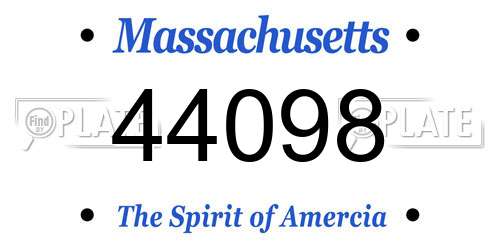 44098 Massachusetts License Plate