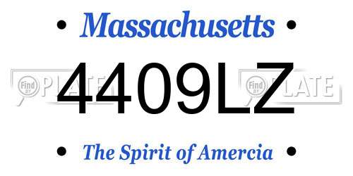 4409LZ Massachusetts License Plate
