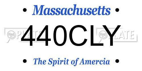 440CLY Massachusetts License Plate