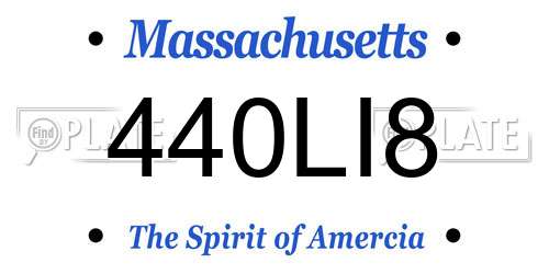 440LI8 Massachusetts License Plate