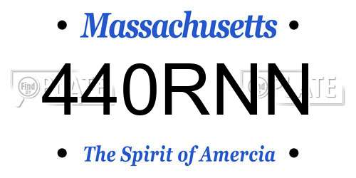 440RNN Massachusetts License Plate