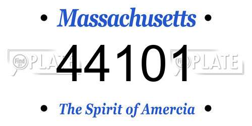 44101 Massachusetts License Plate