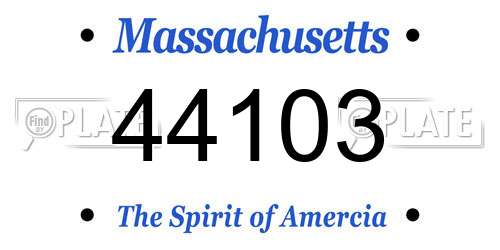 44103 Massachusetts License Plate