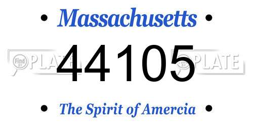 44105 Massachusetts License Plate
