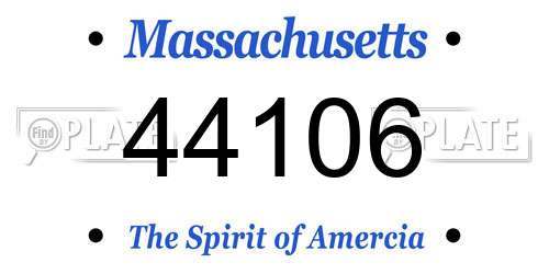 44106 Massachusetts License Plate