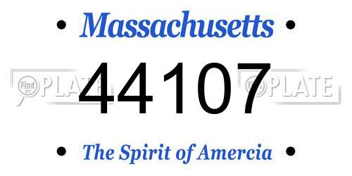 44107 Massachusetts License Plate