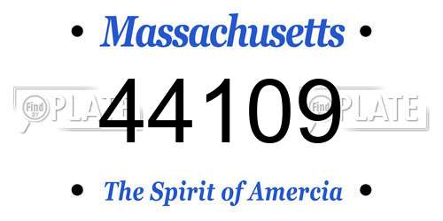 44109 Massachusetts License Plate