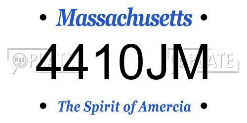 4410JM Massachusetts License Plate