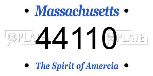 44110 Massachusetts License Plate